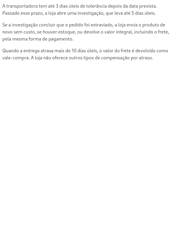 Entrega atrasada