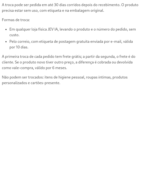 Política de trocas